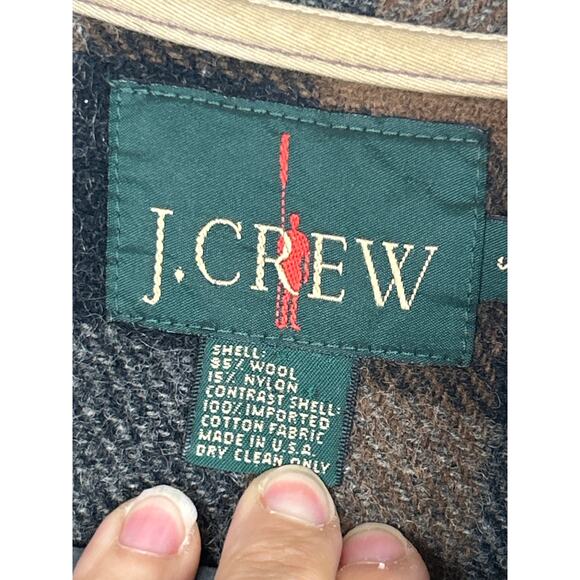 J.Crew Women’s S Tan Plaid Wool Blend Vintage Zip-Up Jacket Unlined Long Sleeve - Picture 4 of 7